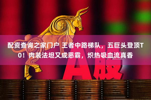 配资查询之家门户 王者中路梯队,五巨头登顶T0!肉装法坦又成恶霸,炽热吸血流真香